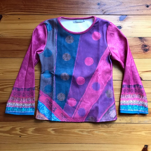 Miss Look Pink Purple Polka Dot Sweater, NWT, S - Picture 6 of 16